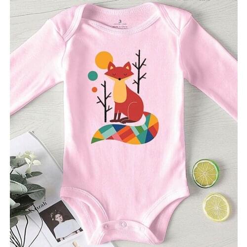Jumpsuit Kids Autumn Fox Cartoon Printed Newborn Girl Outfits Toddler Winter Romper Cotton Baby Boy Clothes Kids' Things
