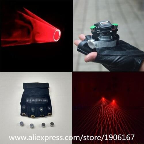 High Quality Red Swirl Hand Laser Gloves Party Laser Dance Show Vortex Laserman Show Gloves DJ With 6 Pcs Red Lasers