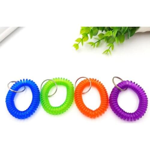 Creative Plastic Spring Hand Ring Garment Tag Stretchable Spiral Wrist Coil Key Tags LX2098