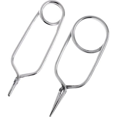 Set of 2Pcs Durable Fly Tying Hackles Pliers Stainless steel Fly Tying Tools Fly Tying Material