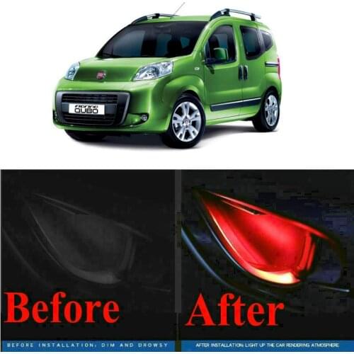 4pc CF style stickers on cars interior inside door handle atmosphere lamp for Fiat FIORINO FREEMONT GRANDE PUNTO IDEA LINEA