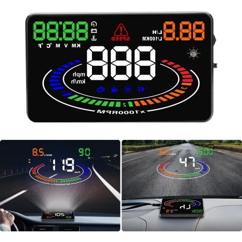 OBD2 HUD Car Head Up Display 5.5" LED Windscreen Projector OBD Scanner Speed Fuel Warning Alarm Data Diagnostic Tool System