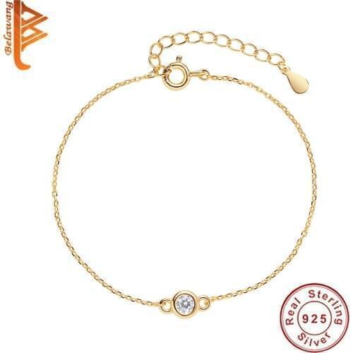 Wholesale 5PCS 925 Sterling Silver Round CZ Bracelet Elegant Crystal Bracelet With 18k Gold Plated For Women Gift