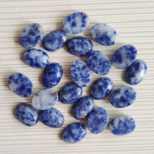 Wholesale 50pcs/lot Natural Sodalite stone beads 10X14mm oval shape CAB CABOCHON stone beads Free shipping