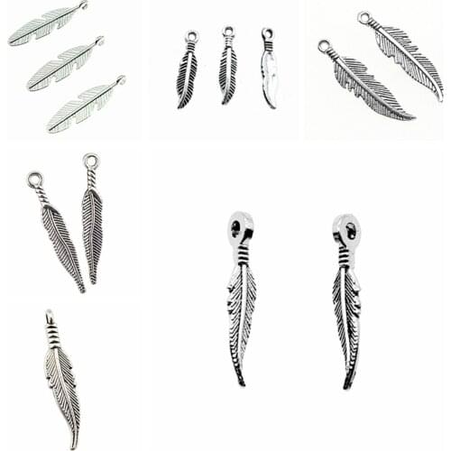 Wecharms bulk charms for jewelry making kit pendant diy jewelry accessories Feather Charms