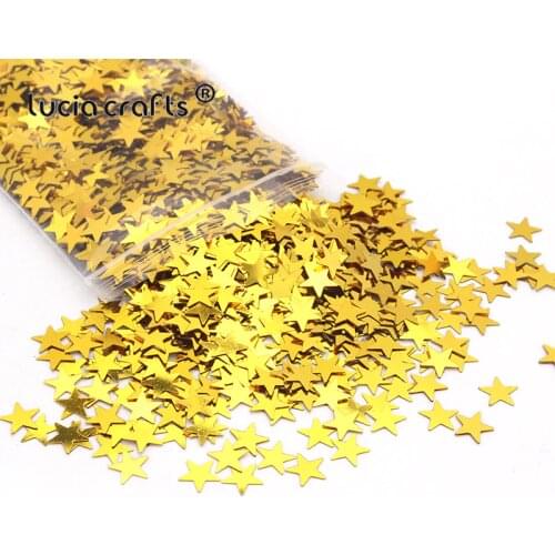 Lucia crafts 20g/lot 10mm Star loose Sequins Confetti Glitter for Sewing Scrapbooking DIY Party Wedding Art Decoration D0801
