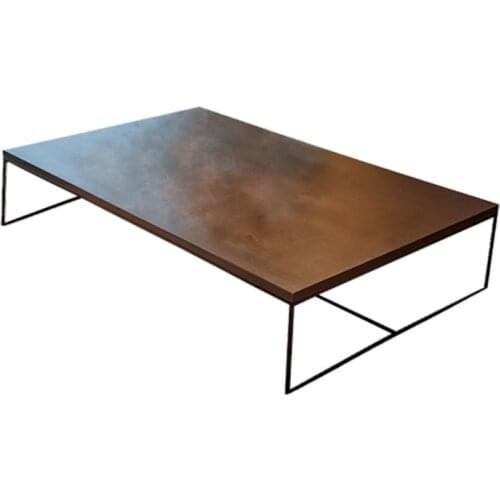 Simple living room bedroom wrought iron bay window coffee table small apartment movable square low table