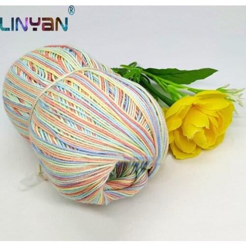 2 balls *100g Pure cotton space dye 3# lace yarn for knitting baby crochet yarn Handwork Crocheting sweater DIY doll thread ZL49