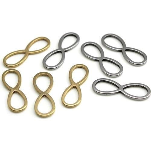 Infinity Charms Gold Plated Stainless Steel Bracelet Connectors Earrings Findings Charms for DIY Jewelry Making Accessories