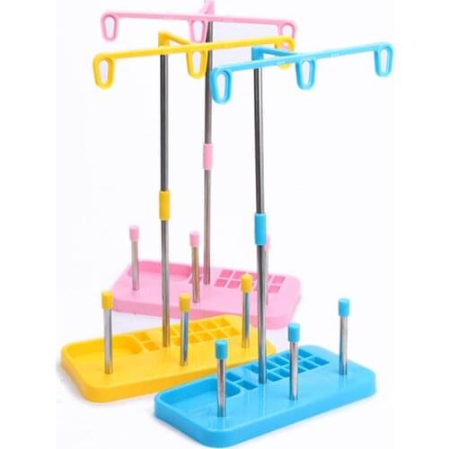 Sewing Machine Universal Thread Stand Plastic 3 Spools Holder Household Thread Holder for Sewing Embroidery (Yellow)