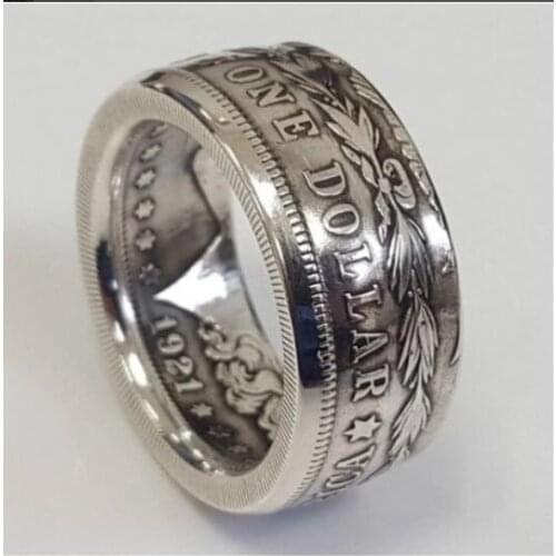 US 1921'eagle' Morgan Dollar Silver Plated Coin Ring Handmade In Sizes 8-16