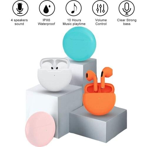 Pro6 Bluetooth TWS Earphone Wireless Headphones Earbuds Stereo Sound Music Headset Earbuds For All Smart Phone