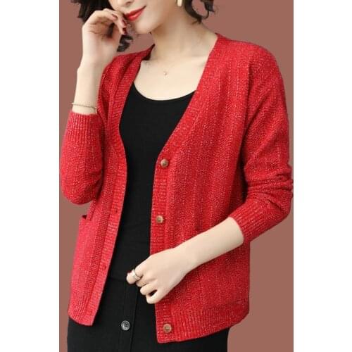 Women 2020 Spring Autumn Chic Short Cardigan Female Single Breasted Long Sleeve Loose Sweaters Female Casual Knitted Coats G91