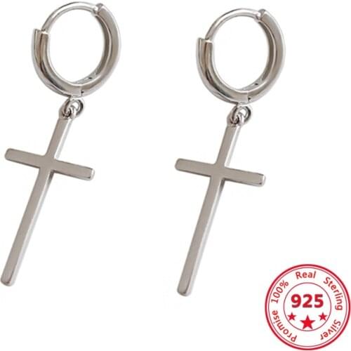 BITWBI 2021 Hot New 925 Sterling Silver Temperament Personality Ring Cross Earrings Fashion Tide Flow Fashion Jewelry Gift