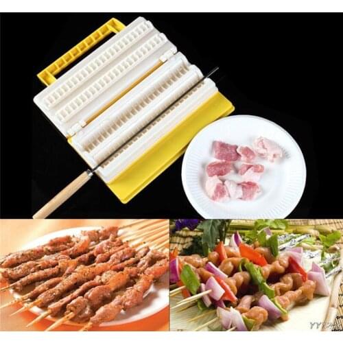 1PC BBQ Kebab Maker Single / Double Row Meat Skewer Machine Quick Skewer Easy BBQ Tools New Outdoor Kitchen Accessories QA 039