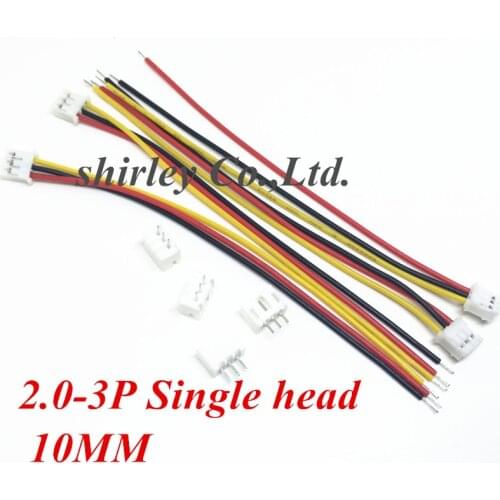 10SETS/LOT Mini Micro JST 2.0 PH 3-Pin Connector plug with Wires Cables 100MM