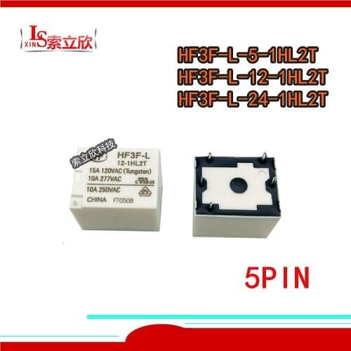 10PCS/lot 100%Original New Relay HF3F-L-5-1HL2T HF3F-L-12-1HL2T HF3F-L-24-1HL2T HF3F L 5 1HL2T HF3F-L 12-1HL2T 5PIN 15A