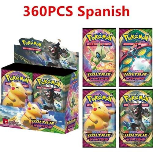 360Pcs Spanish Cards Pokemon Cards Vivid Voltage Sword&Shield TCG Series Booster Box 36 Bags Collection Trading Card Game Toys