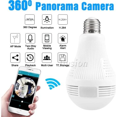 360 Light Bulb HD Mini Camera Wifi Small Camcorder Baby Monitor Panoramic Security Micro IP Cam CCTV Secret Webcam Fisheye