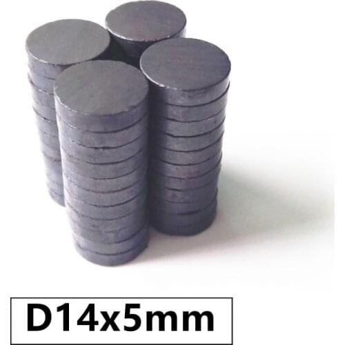 50pcs/lot Y30 Disk Ferrite Magnet 14*5 mm Permanent magnet 14mm x 5mm Black Round Speaker 14x5 mm