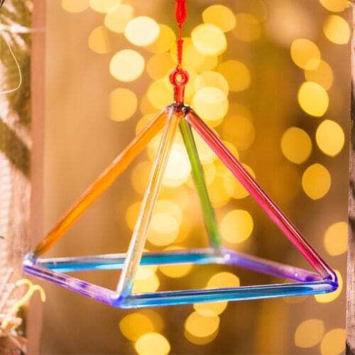 6inch 7inch Rainbow Color Crystal Singing Pyramid Healing
