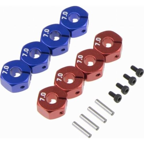7MM Thickness Metal 12mm Wheel HEX 7.0 Hubs Drive Adaptor Pins & Screws for 1/10 RC Car Model Hsp Redcat HPI Tamiya Sakura
