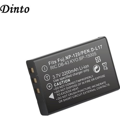 Dinto 2200mAh NP-120 NP 120 NP120 FNP-120 FNP120 Camera Battery for FUJIFILM Finepix F10 F11 ZOOM for BP-1500S D-LI7 DB-43