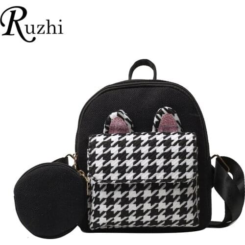 Designer Mini Backpacks 2021 Spring 2 Piece Sets Backpack Women Luxury Houndstoot Bag Small Brandes Women Shoulders Bag Purse