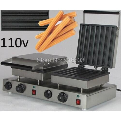Free Shipping Commercial Use Non-stick 110v Electric Dual Churros Machine Maker Baker