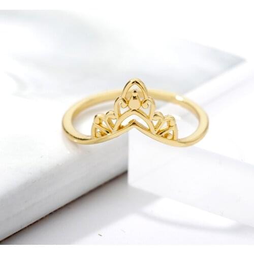 Crown Rings for Women Gold Metal Wedding Engagement Rings Accessories Jewelry Gift Bijoux Femme