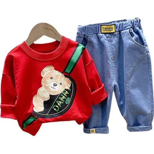 Pullover Clothing Sets Baby Boys Girls Outfits Toddler Animal Print Tracksuit Infant Thin Long Sleeve Pants 2Pcs Clothes Suit