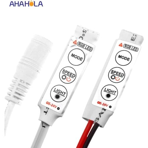 3 key led rgb controller for led strip mini led controller 12v 24v dimmer brightness adjustable