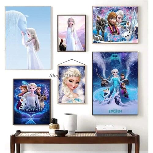 Stickers Disney Anime Posters Frozen Wall Art Pictures Canvas Paintings Art Prints Princess Aisha Living Home Decor Room Decor