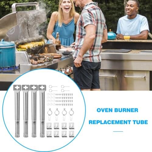 Useful Grill Burner Tube Pipe Camping Tool Grill Tube 4pcs BBQ Replacement Spare for Household Kitchen BBQ Supply