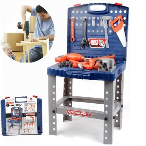 Portable Toolbox Educational Intelligence Toy Electric Maintenance Tools Repair Kit Simulation DIY Tool Stand/Table/ For Child