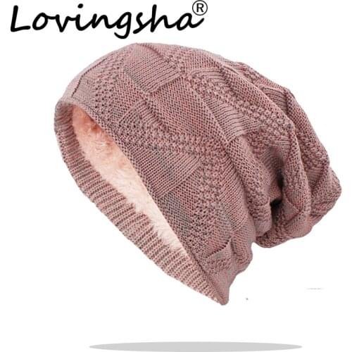LOVINGSHA Adult Men Winter Warm Hat For Women Unisex New Wool Knitted Casual Beanies Skullies Brand Outdoor Cotton Hats HT138