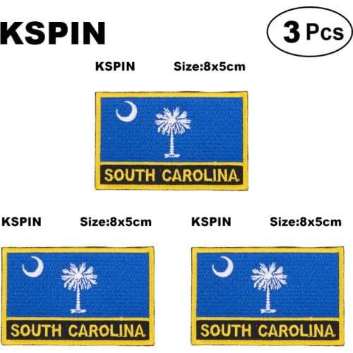 U.S.A South carolina Rectangular Shape Flag patches embroidered flag patches national flag patches for clothing DIY Decoration