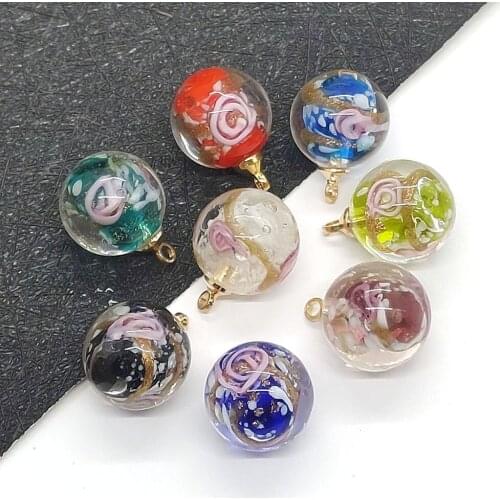 Glass Bottle Pendant Charm 3D Clear Glass Dried Flower Glass Pendant Earrings Jewelry Making DIY Necklace Accessories Wholesale