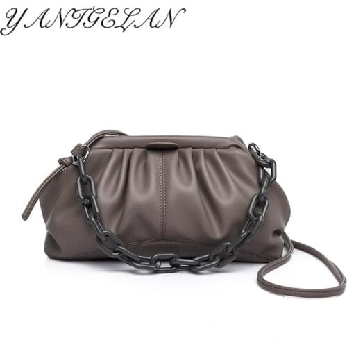 High Quality Pu Leather Crossbody Bag Luxury Designer Ladies Shoulder Pack Fashion Folded Cloud Handbags 2021 New Bolsa Feminina