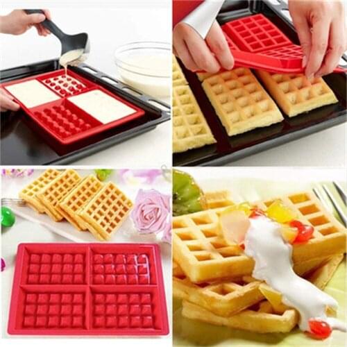 Waffle Silicone Mold Non-stick Square Cooking Chocolate Cake Mould Kitchen Waffle Bakeware Kitchen DIY Handmade Baking Tools