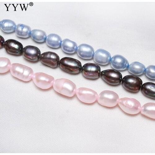 YYW High Quality Cultured Potato Freshwater Pearl Beads 8-9mm Approx 0.8mm Sold By Strand for jewelry making