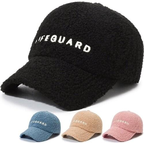 GQILYYBZ band female winter eisure warm letter cap simple fashion sun hats mens lamb cap male baseball caps free shipping