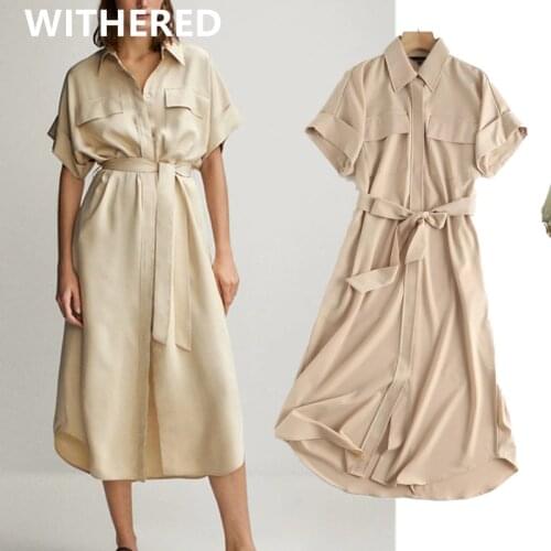 Jenny&Dave midi dress vestidos de fiesta de noche england office lady fashion simple sashes pocket long women vestidos party