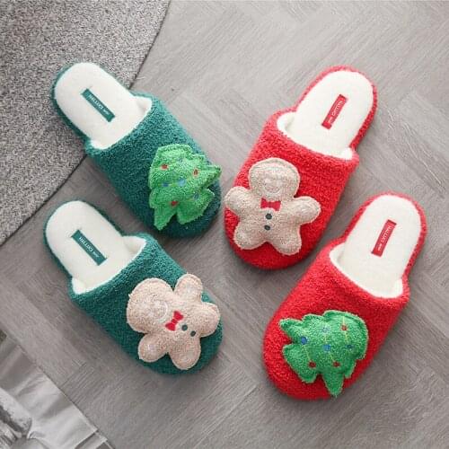 Winter Fashion Women Home Slippers Christmas Warm Shoes Indoor Bedroom Ladies Floor Slippers