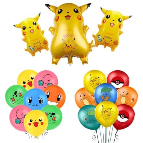 1 set Pokemon Balloon Pokemon Pikachu Monster Character toys Birthday party decoration Boys room wall decoration set