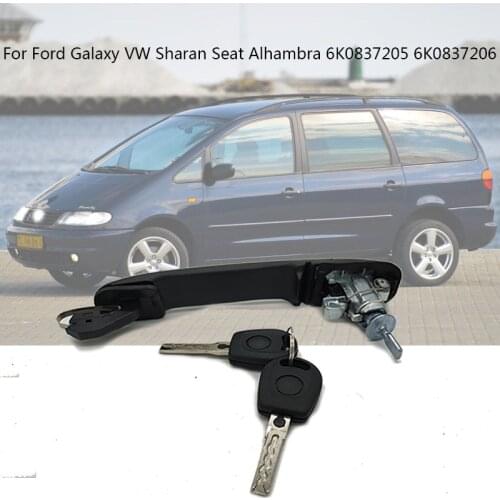 1 PCS 6K0837205 FRONT LEFT RIGHT DOOR HANDLE WITH LOCK BARREL FOR FORD GALAXY 1995-2006 33MM PIN LENGTH