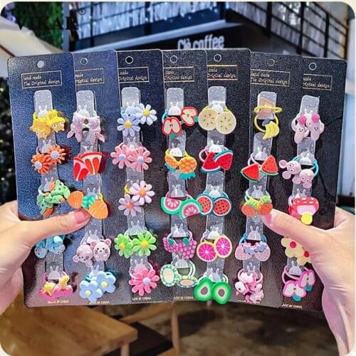 10pcs/set Wonen Sweet Cute Cartoon Elastic Hair Bands Children Ponytail Holder Scrunchie Headband Fashion Hair Accessories VIKAR