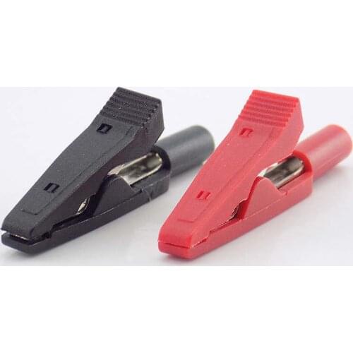 2mm Banana plug Alligator Clip Test lead Connector Cable Crocodile Insulated Probes Adapter for Multimeter Alligator Pen W17