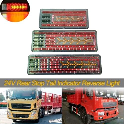 2PCS 24V Car Truck Tail Light Dynamic LED Turn Signal Rear Brake Lights Reverse Signal Lamp Trailer Lorry Bus Camper Carav Van