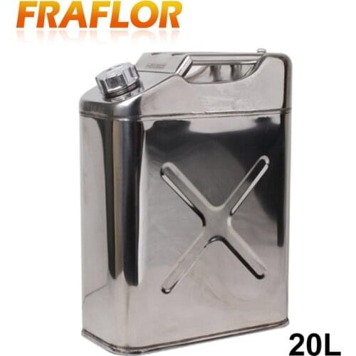 20L Liters 5 Gallon 304 Stainless Steel Gasoline Diesel Jerrycan Barrel Fuel Pack Portable Petrol Cans Oil Container for Car ATV